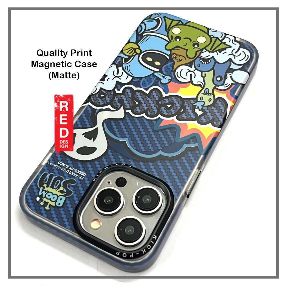 Picture of Apple iPhone 15 Pro Max 6.7 Case | KickPop Creative Fashion Art Magnetic Impact Drop Protection Aluminum Lens Frame Case Casing for iPhone 15 Pro Max (Boom Sun)