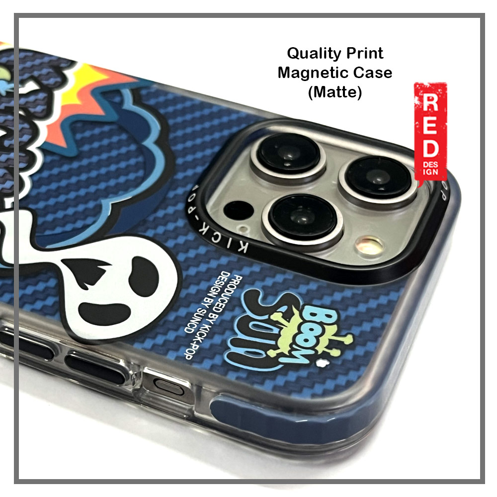 Picture of Apple iPhone 15 Pro Max 6.7 Case | KickPop Creative Fashion Art Magnetic Impact Drop Protection Aluminum Lens Frame Case Casing for iPhone 15 Pro Max (Boom Sun)