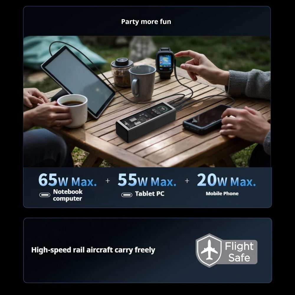 Picture of Lenovo Thinkplus Fluxo CCC 3C Certified Laptop Notebook Travel Power Bank Mini Size 140W Output 20000mAh