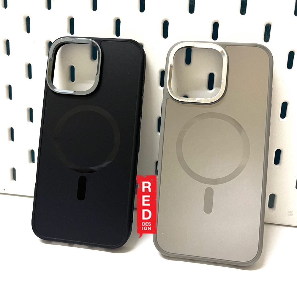 Picture of Apple iPhone 16 Pro 6.3 Case | Machino Chrome Hybrid Metal Lens Frame Magnetic Compatible Drop Protection Case for iPhone 16 Pro 6.3 (Black)