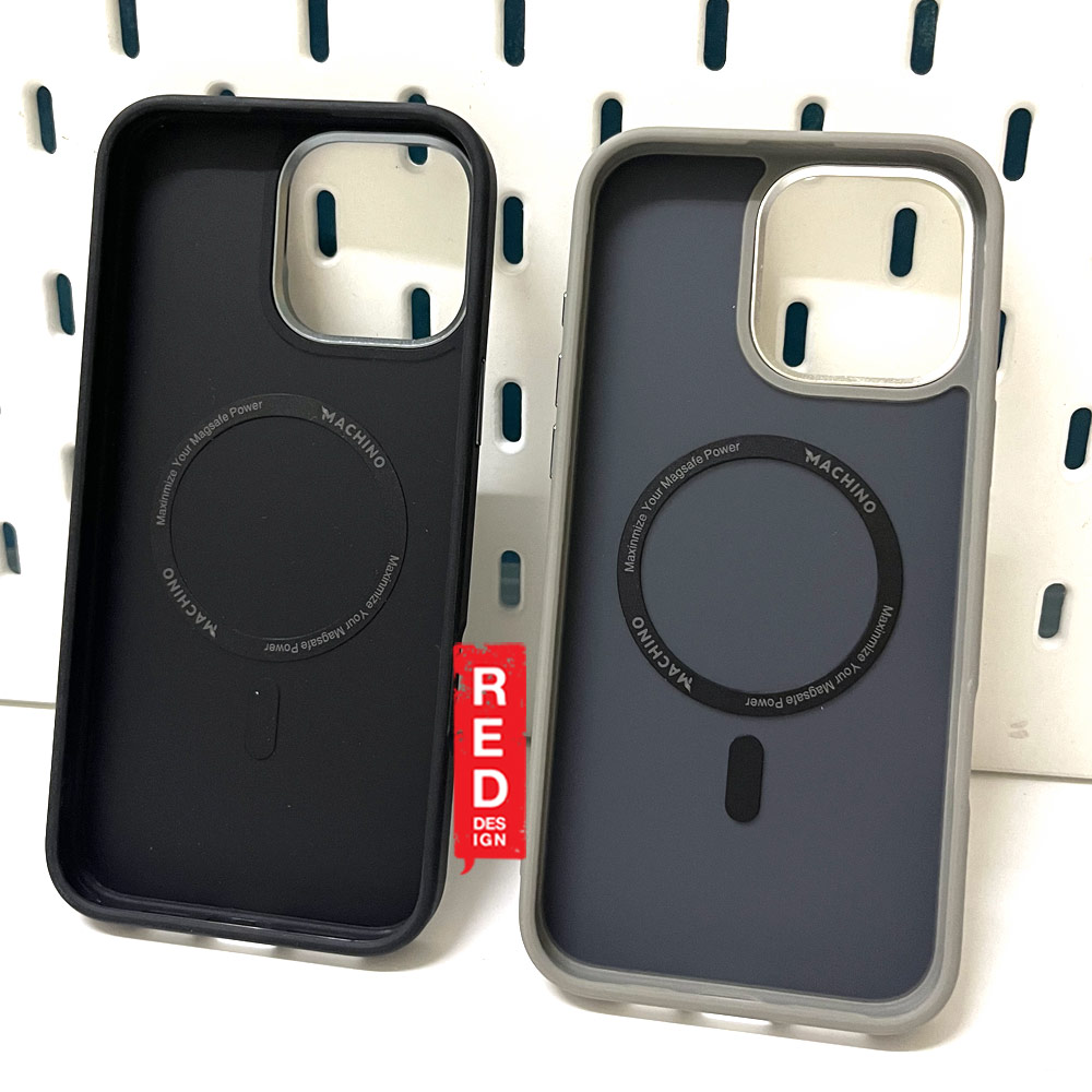 Picture of Apple iPhone 16 Pro 6.3 Case | Machino Chrome Hybrid Metal Lens Frame Magnetic Compatible Drop Protection Case for iPhone 16 Pro 6.3 (Black)