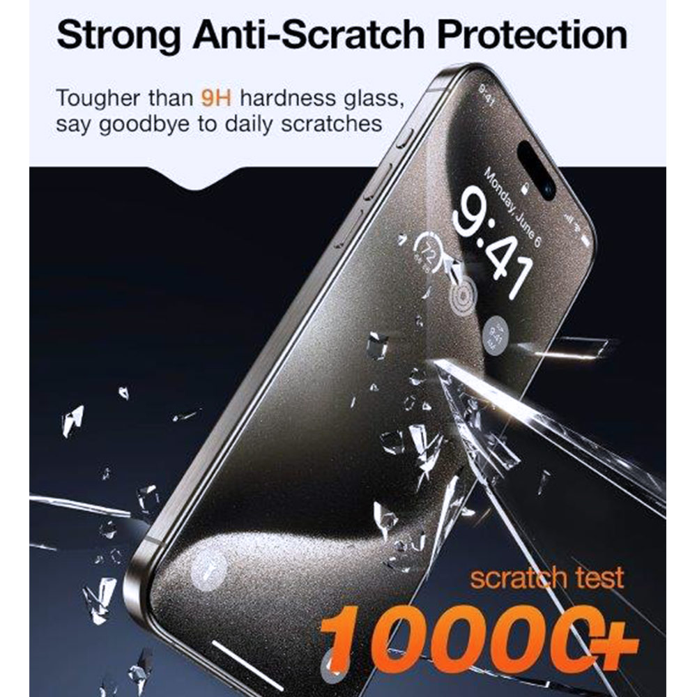 Picture of Apple iPhone 16 Pro Max 6.9 Screen Protector | Machino 2.5D Full Cover Tempered Glass Screen Protector for iPhone 16 Pro Max 6.9 (Clear)