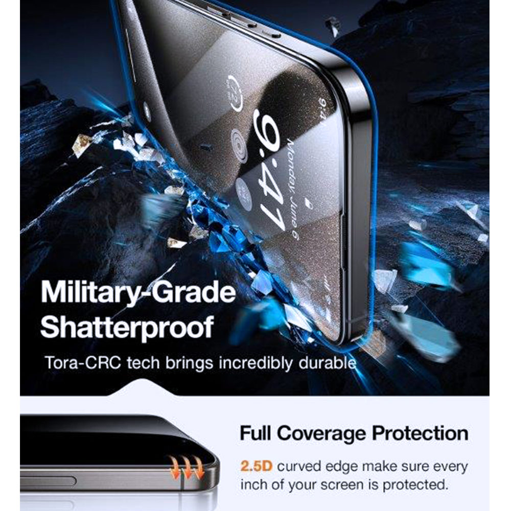 Picture of Apple iPhone 16 Pro Max 6.9 Screen Protector | Machino 2.5D Full Cover Tempered Glass Screen Protector for iPhone 16 Pro Max 6.9 (Clear)