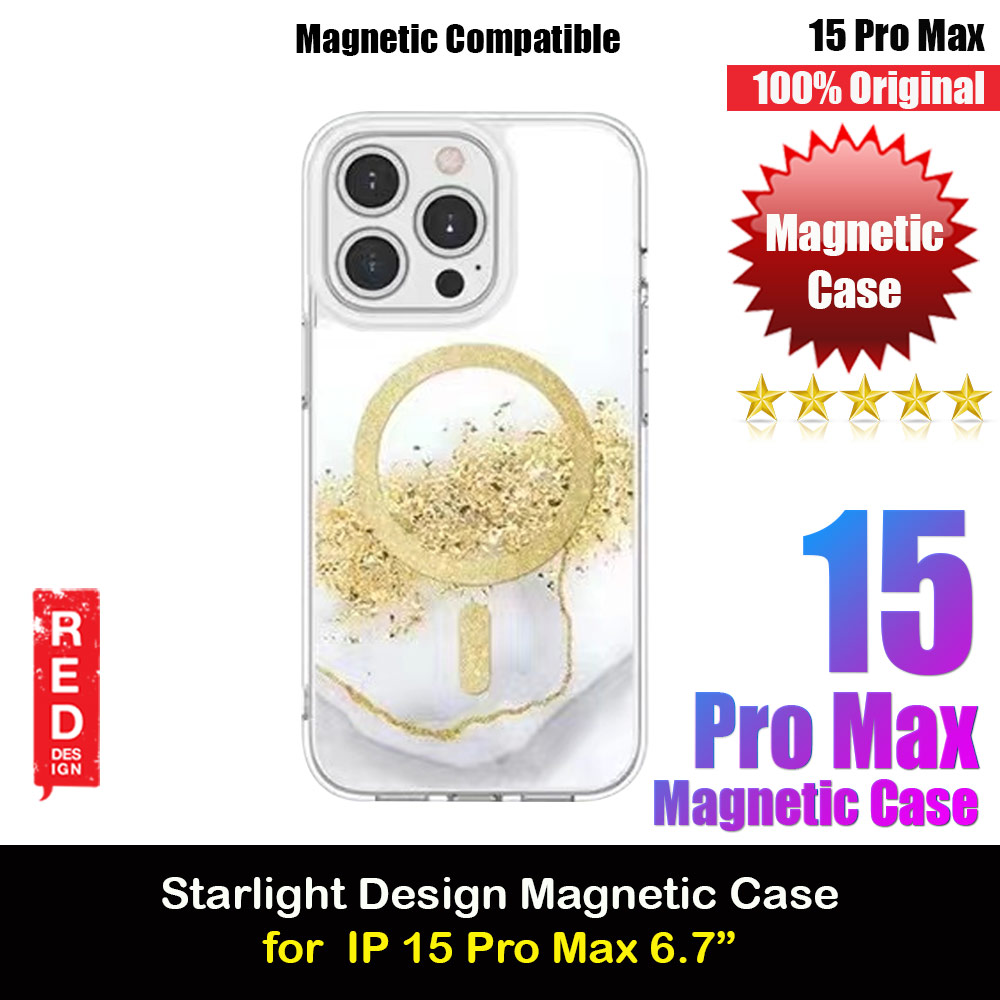 Picture of Red Design Choices Starlight Shining Magnetic Magsafe Compatible Case for Apple iPhone 15 Pro Max 6.7 (Gold White Marble) Apple iPhone 15 Pro Max 6.7- Apple iPhone 15 Pro Max 6.7 Cases, Apple iPhone 15 Pro Max 6.7 Covers, iPad Cases and a wide selection of Apple iPhone 15 Pro Max 6.7 Accessories in Malaysia, Sabah, Sarawak and Singapore 