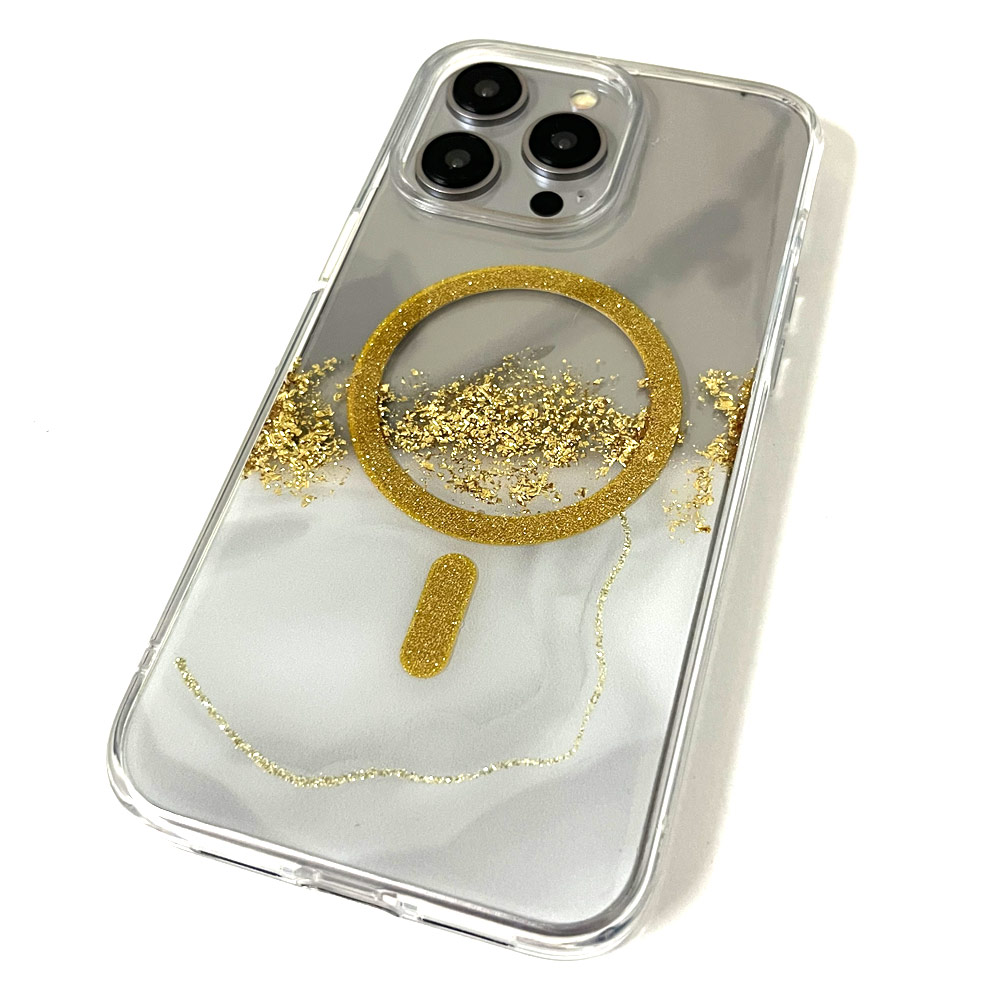 Picture of Apple iPhone 15 Pro Max 6.7 Case | Red Design Choices Starlight Shining Magnetic Magsafe Compatible Case for Apple iPhone 15 Pro Max 6.7 (Gold White Marble)