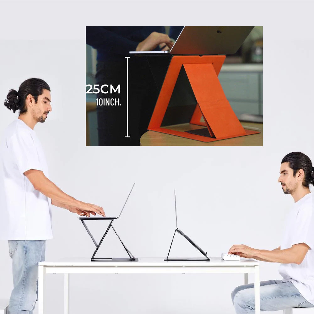 Picture of Apple MacBook Pro 13\" 2020  | MOFT Z Laptop Sit Stand Laptop Desk Stand Multiple Angle Adjustable Stand for Laptop Notebook at Home Office  (Gray)