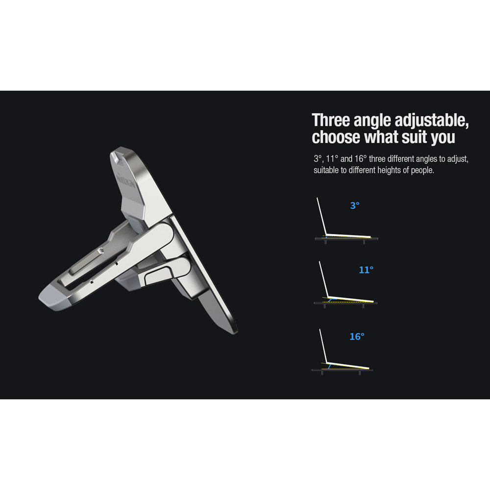 Picture of Nillkin Bolster Plus Laptop Tablet Mini Stand Foldable Portable Stand Holder Heat Dissipation for Laptop Notebook (Silver)