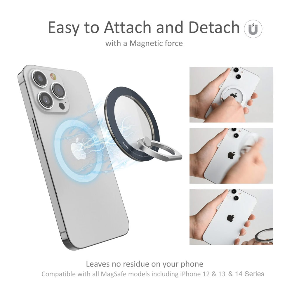 Picture of AAUXX iRing Mag Magnetic Ring Holder Phone Grip and Kickstand Stand Compatible with Magsafe (Ceramic White)