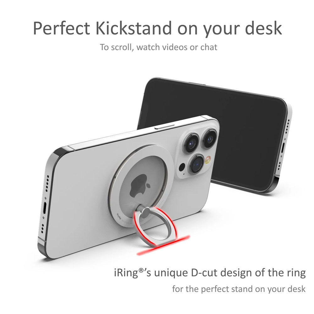Picture of AAUXX iRing Mag Magnetic Ring Holder Phone Grip and Kickstand Stand Compatible with Magsafe (Ceramic White)