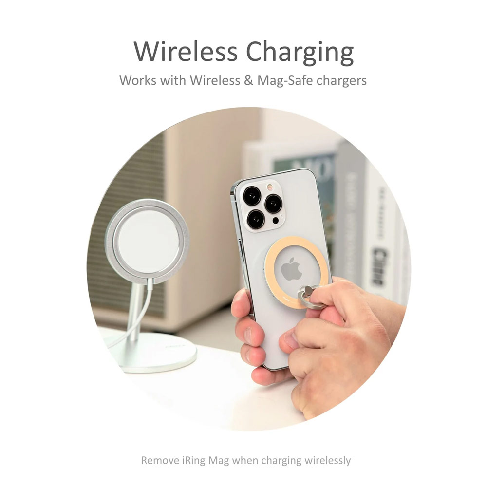 Picture of AAUXX iRing Mag Magnetic Ring Holder Phone Grip and Kickstand Stand Compatible with Magsafe (Ceramic White)