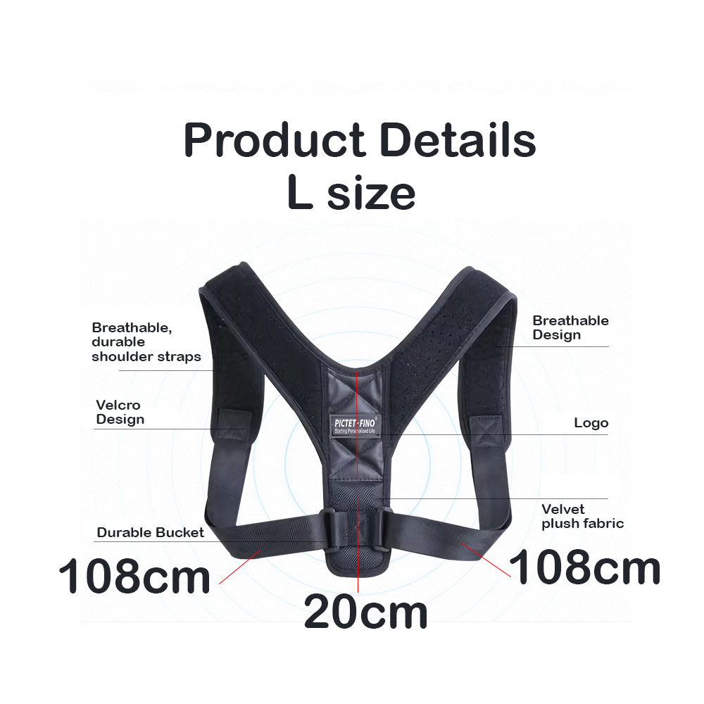 Picture of Pictet Fino Shouder Back Support Posture Shoulder Corrector Clavicle Spine Shoulder Belt Back Pain Relief Posture Correction (RH58) L Size