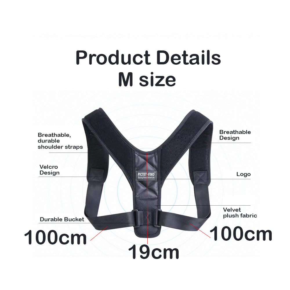 Picture of Pictet Fino Shouder Back Support Posture Shoulder Corrector Clavicle Spine Shoulder Belt Back Pain Relief Posture Correction (RH58) M Size
