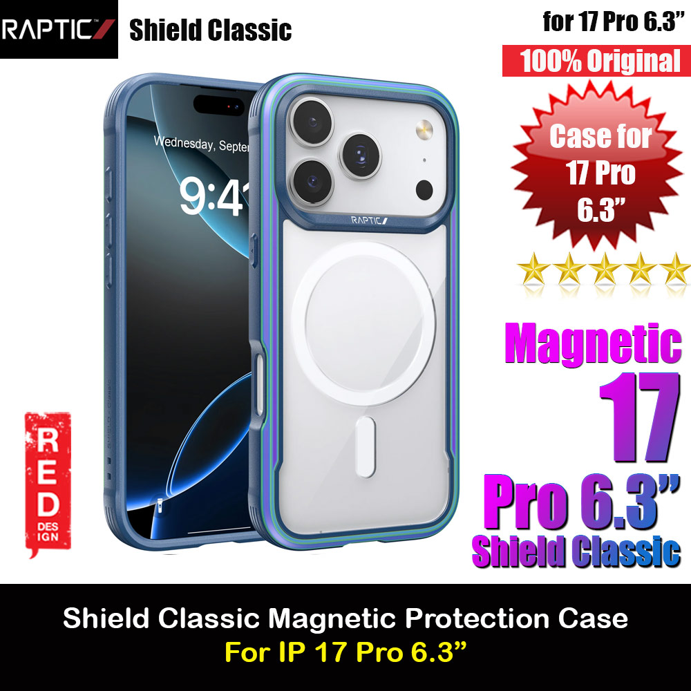 Picture of Raptic Shield Classic MgSafe Magnetic Compatible Drop Protection Case for iPhone 17 Pro 6.3 (Iridescent) Apple iPhone 17 Pro 6.3- Apple iPhone 17 Pro 6.3 Cases, Apple iPhone 17 Pro 6.3 Covers, iPad Cases and a wide selection of Apple iPhone 17 Pro 6.3 Accessories in Malaysia, Sabah, Sarawak and Singapore 