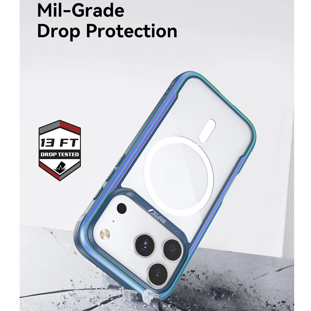 Picture of Apple iPhone 17 Pro 6.3 Case | Raptic Shield Classic MgSafe Magnetic Compatible Drop Protection Case for iPhone 17 Pro 6.3 (Iridescent)