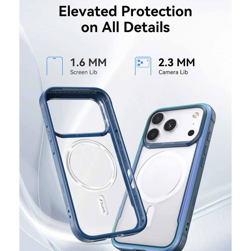 Picture of Apple iPhone 17 Pro 6.3 Case | Raptic Shield Classic MgSafe Magnetic Compatible Drop Protection Case for iPhone 17 Pro 6.3 (Iridescent)