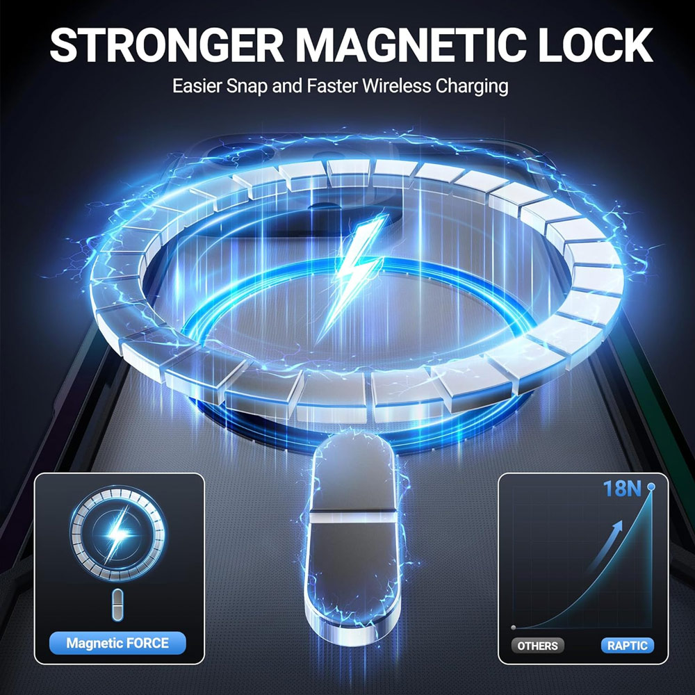 Picture of Apple iPhone 16 Pro 6.3 Case | Raptic Shield 2.0 MgSafe Magnetic Compatible Drop Protection Case for iPhone 16 Pro 6.3 (Quartz)