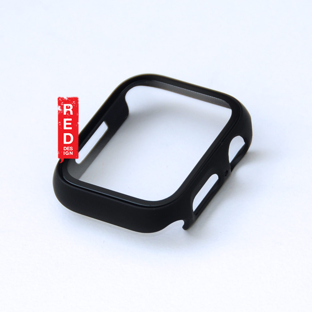 Picture of Apple Watch 41mm Case | Red Design PC and Tempered Glass Full Coverage Case Splash Proof for Apple Watch 41mm Series 7 (Black)