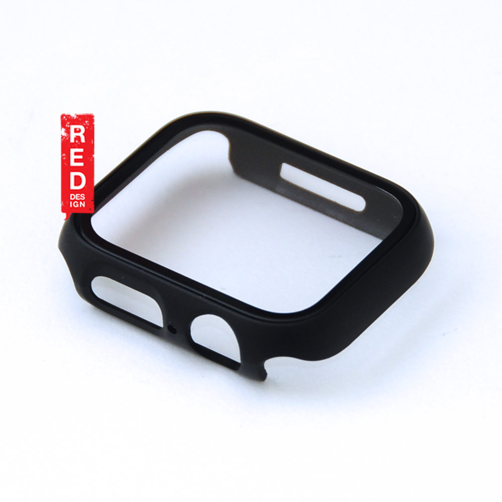 Picture of Apple Watch 41mm Case | Red Design PC and Tempered Glass Full Coverage Case Splash Proof for Apple Watch 41mm Series 7 (Black)