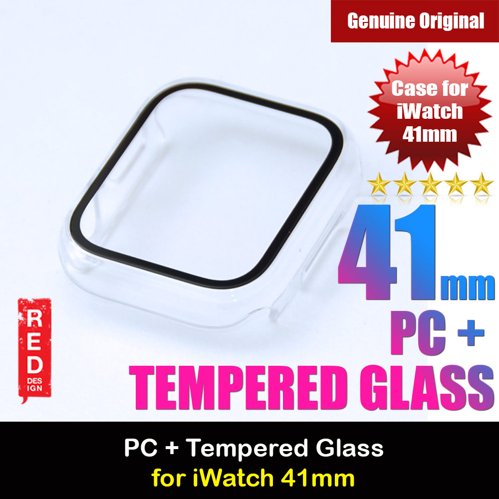 Picture of Red Design PC and Tempered Glass Full Coverage Case Splash Proof for Apple Watch 41mm Series 7 (Clear) Apple Watch 41mm- Apple Watch 41mm Cases, Apple Watch 41mm Covers, iPad Cases and a wide selection of Apple Watch 41mm Accessories in Malaysia, Sabah, Sarawak and Singapore 