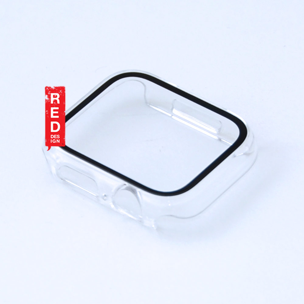 Picture of Apple Watch 41mm Case | Red Design PC and Tempered Glass Full Coverage Case Splash Proof for Apple Watch 41mm Series 7 (Clear)