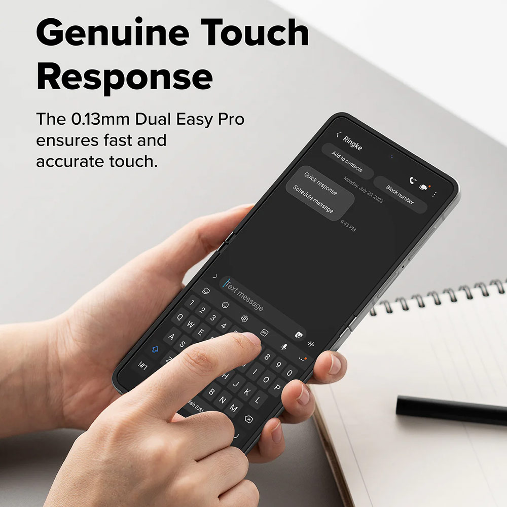 Picture of Samsung Galaxy Z Flip 7 Screen Protector | Ringke 3 in 1 Cover Display Tempered Glass Inner Screen Protector Hinge Protector for Samsung Galaxy Z Flip 7