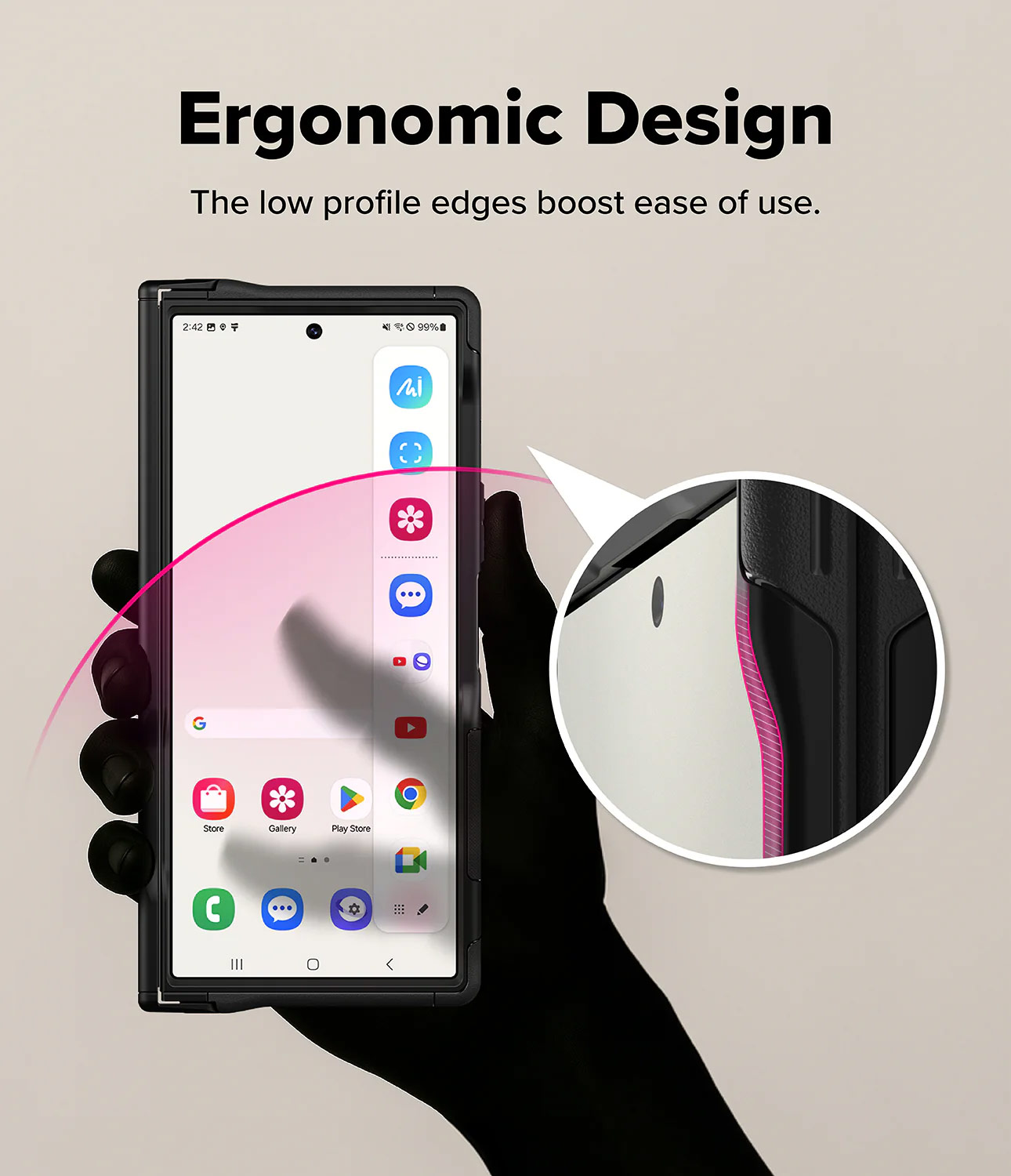 Picture of Samsung Galaxy Z Fold 7 Case | Ringke Alles Magnetic Kickstand Protection Case for Samsung Galaxy Z Fold 7 (Black)