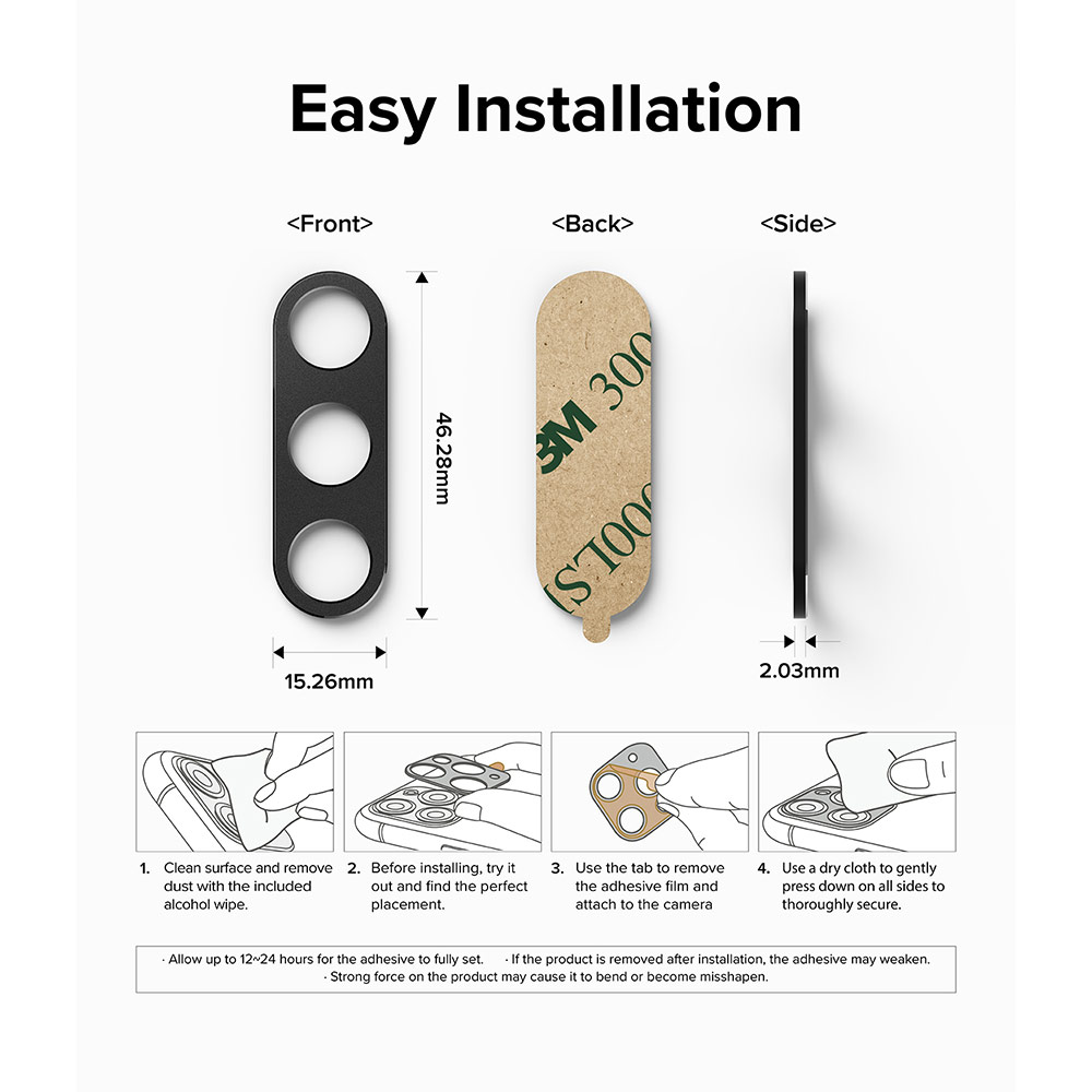 Picture of Samsung Galaxy Z Fold 5  | Ringke Aluminum Camera Styling Camera Lens Protector for Samsung Galaxy Z Fold 5 (Black)