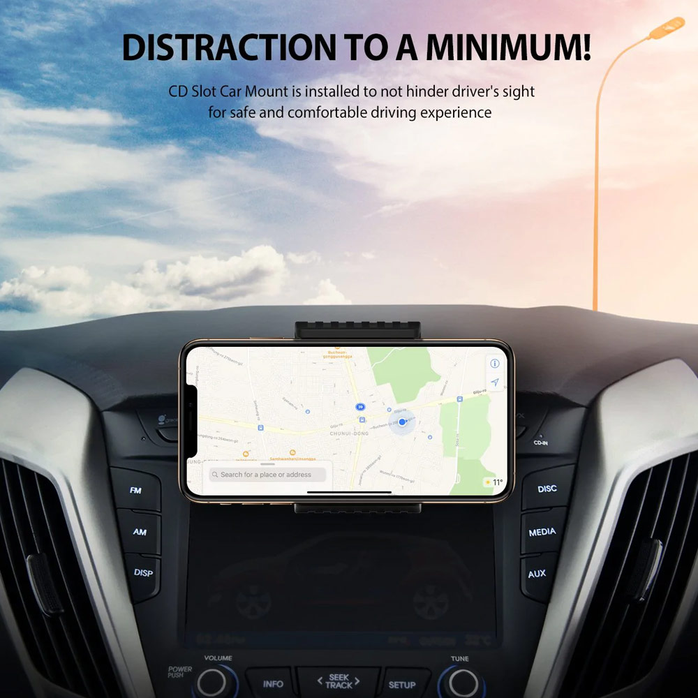 Picture of Ringke CD Player Slot Car Clamp Mount for Smartphone (Black)