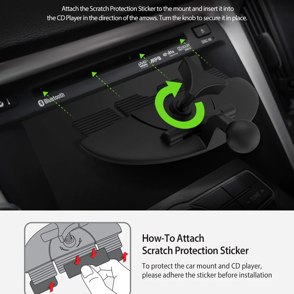 Picture of Ringke CD Player Slot Car Clamp Mount for Smartphone (Black)