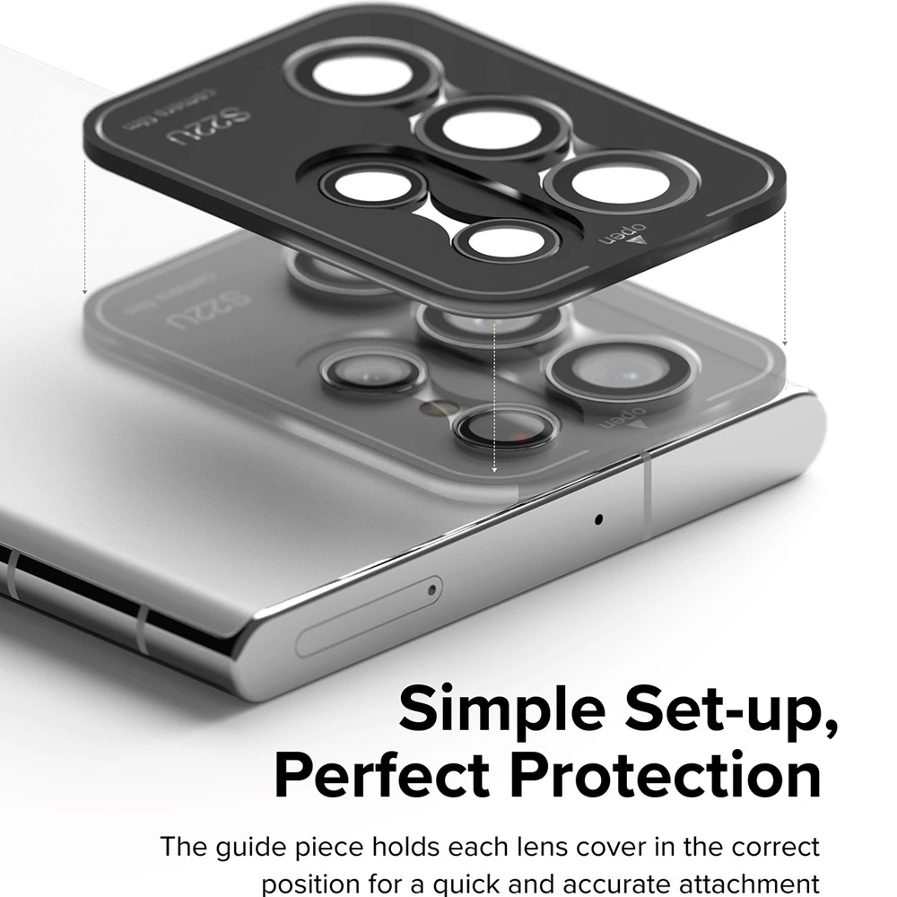 Picture of Samsung Galaxy S22 Ultra 5G 6.8  | Ringke Camera Lens Frame Glass Protector for Samsung Galaxy S22 Ultra (Silver)