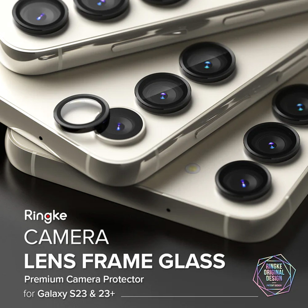 Picture of Samsung Galaxy S23 Plus | Ringke Camera Lens Frame Glass Protector with Easy Installation for Samsung Galaxy S23 6.1 S23 Plus 6.6 (Black)