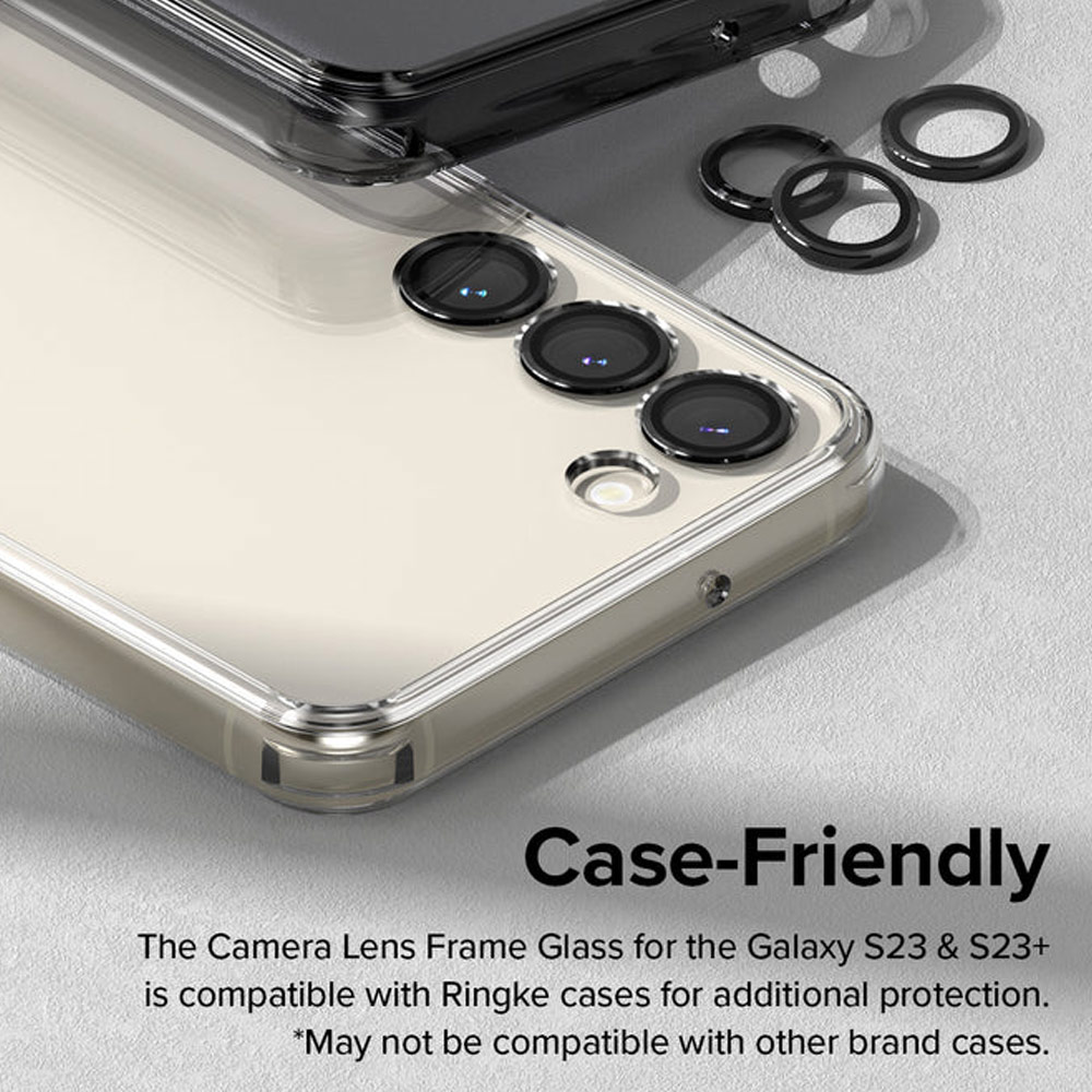Picture of Samsung Galaxy S23 Plus | Ringke Camera Lens Frame Glass Protector with Easy Installation for Samsung Galaxy S23 6.1 S23 Plus 6.6 (Black)