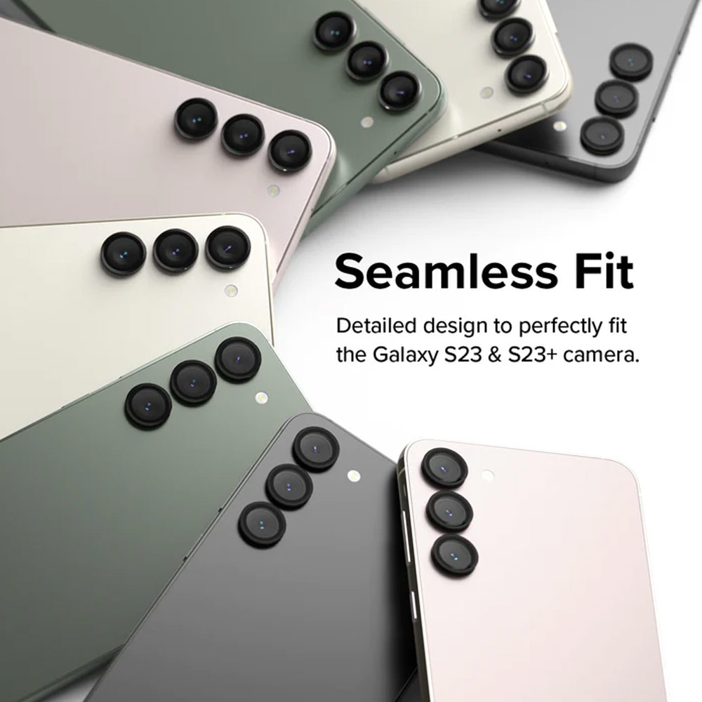 Picture of Samsung Galaxy S23 Plus | Ringke Camera Lens Frame Glass Protector with Easy Installation for Samsung Galaxy S23 6.1 S23 Plus 6.6 (Black)
