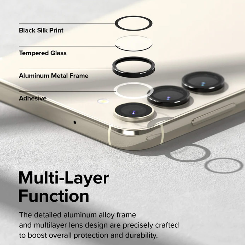 Picture of Samsung Galaxy S23 Plus | Ringke Camera Lens Frame Glass Protector with Easy Installation for Samsung Galaxy S23 6.1 S23 Plus 6.6 (Black)