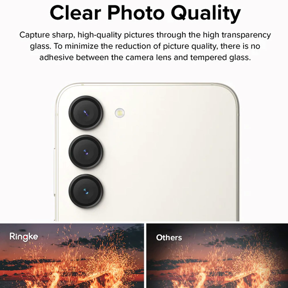 Picture of Samsung Galaxy S23 Plus | Ringke Camera Lens Frame Glass Protector with Easy Installation for Samsung Galaxy S23 6.1 S23 Plus 6.6 (Black)