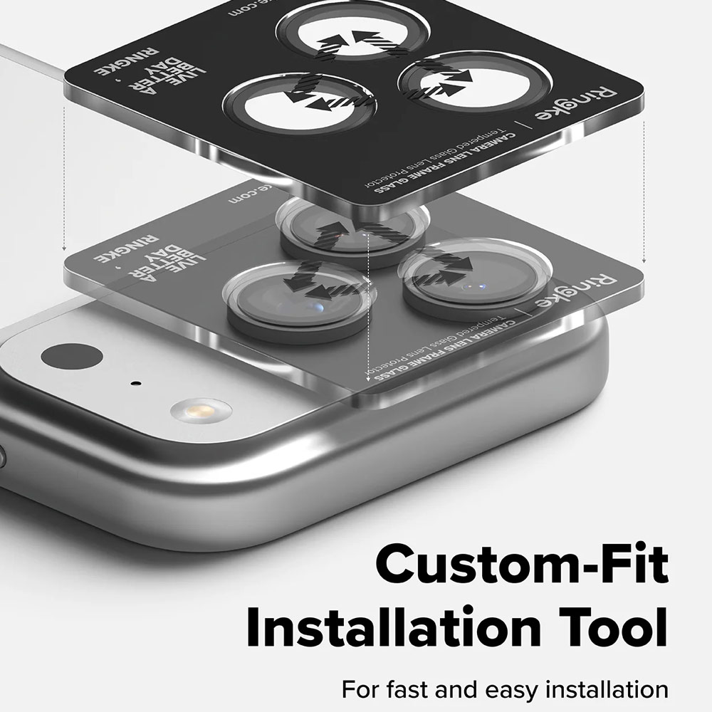 Picture of Apple iPhone 17 Pro 6.3  | Ringke Camera Lens Frame Glass Protector with Easy Installation for iPhone 17 Pro Max 6.9 iPhone 17 Pro 6.3 (Black)