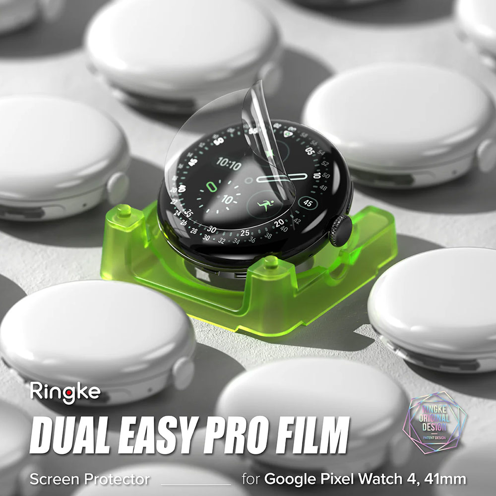 Picture of Google Pixel Watch 41mm Screen Protector | Ringke Screen Protector Dual Easy Film Pro High Quality EPU Self Healing Anti Finger Print Soft Screen Protector for Google Pixel Watch 4 41mm (Clear) 2pcs