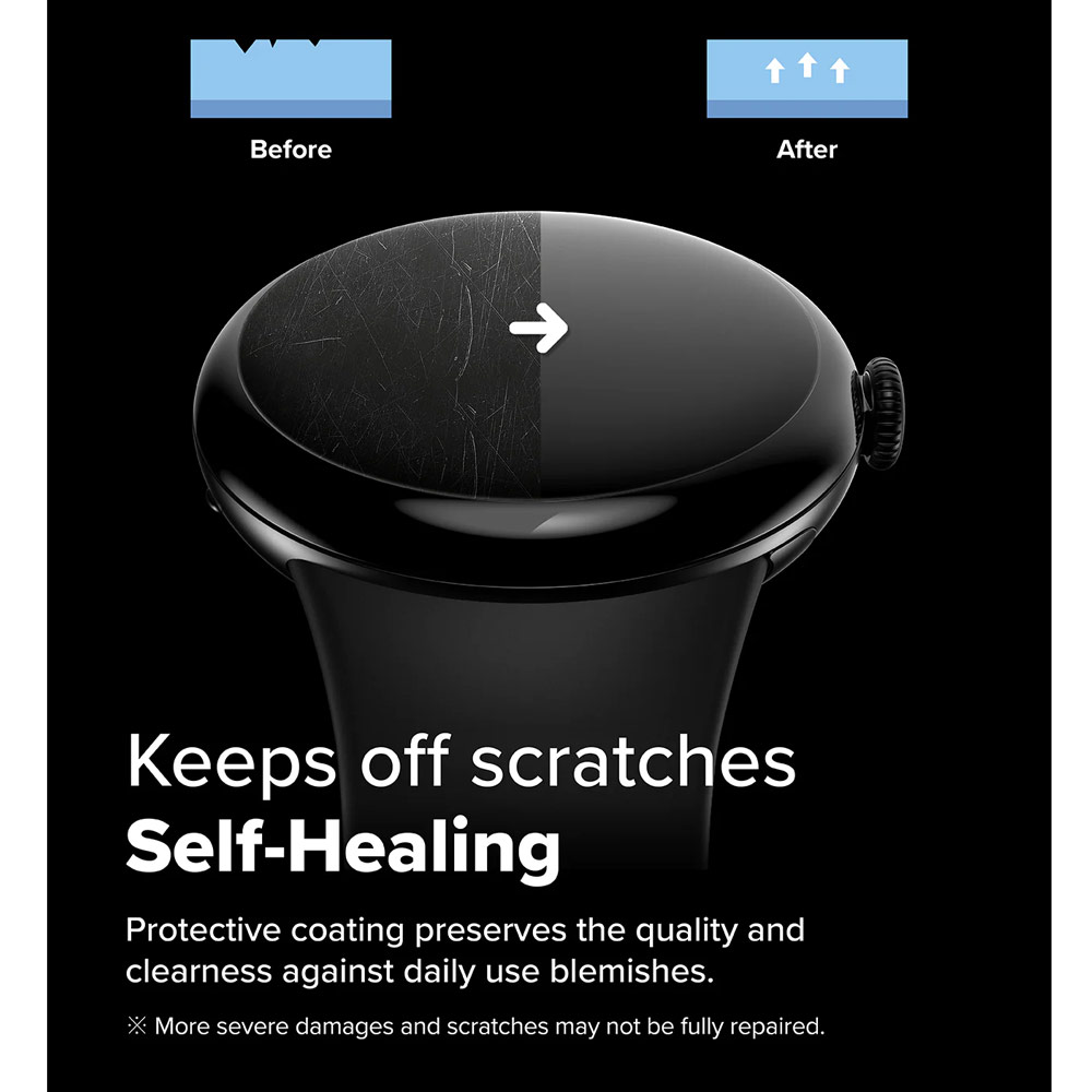 Picture of Google Pixel Watch 41mm Screen Protector | Ringke Screen Protector Dual Easy Film Pro High Quality EPU Self Healing Anti Finger Print Soft Screen Protector for Google Pixel Watch 4 41mm (Clear) 2pcs