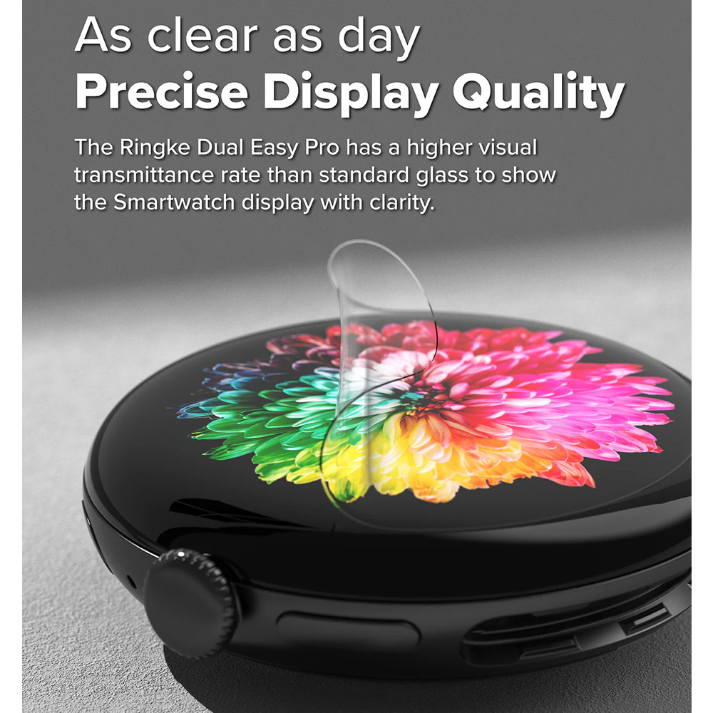 Picture of Google Pixel Watch 41mm Screen Protector | Ringke Screen Protector Dual Easy Film Pro High Quality EPU Self Healing Anti Finger Print Soft Screen Protector for Google Pixel Watch 4 41mm (Clear) 2pcs