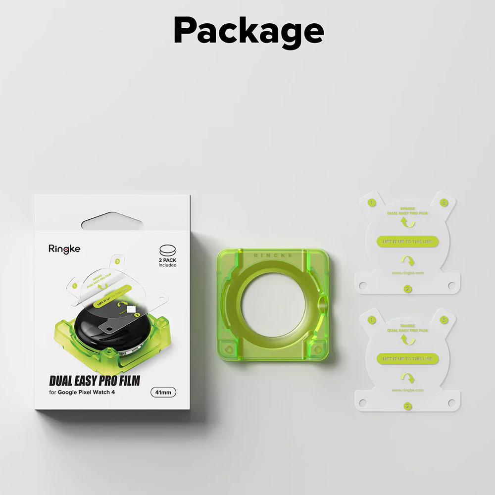 Picture of Google Pixel Watch 41mm Screen Protector | Ringke Screen Protector Dual Easy Film Pro High Quality EPU Self Healing Anti Finger Print Soft Screen Protector for Google Pixel Watch 4 41mm (Clear) 2pcs