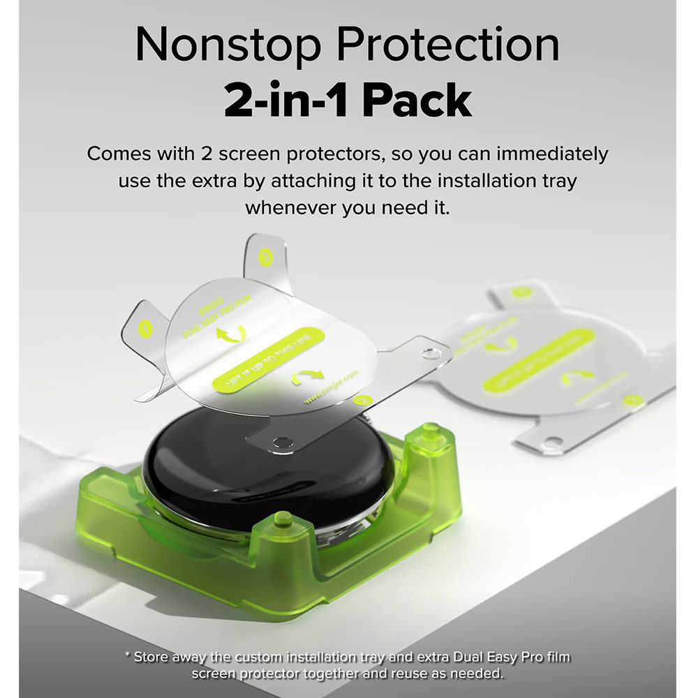 Picture of Google Pixel Watch 4 45mm Screen Protector | Ringke Screen Protector Dual Easy Film Pro High Quality EPU Self Healing Anti Finger Print Soft Screen Protector for Google Pixel Watch 4 45mm (Clear) 2pcs