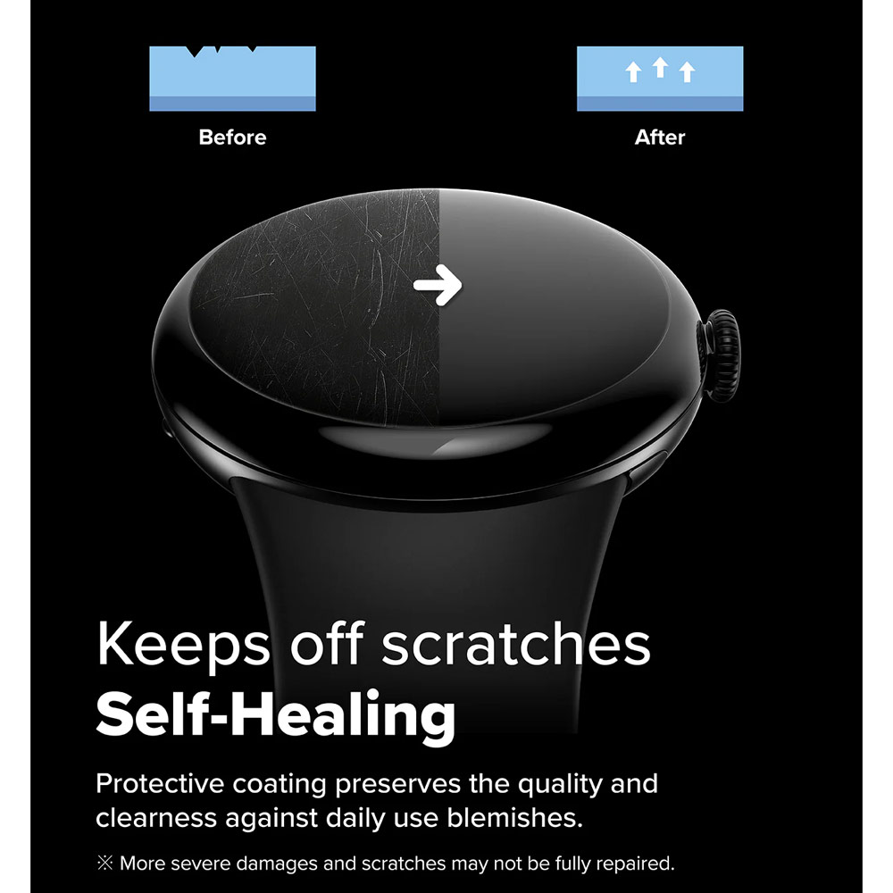 Picture of Google Pixel Watch 4 45mm Screen Protector | Ringke Screen Protector Dual Easy Film Pro High Quality EPU Self Healing Anti Finger Print Soft Screen Protector for Google Pixel Watch 4 45mm (Clear) 2pcs