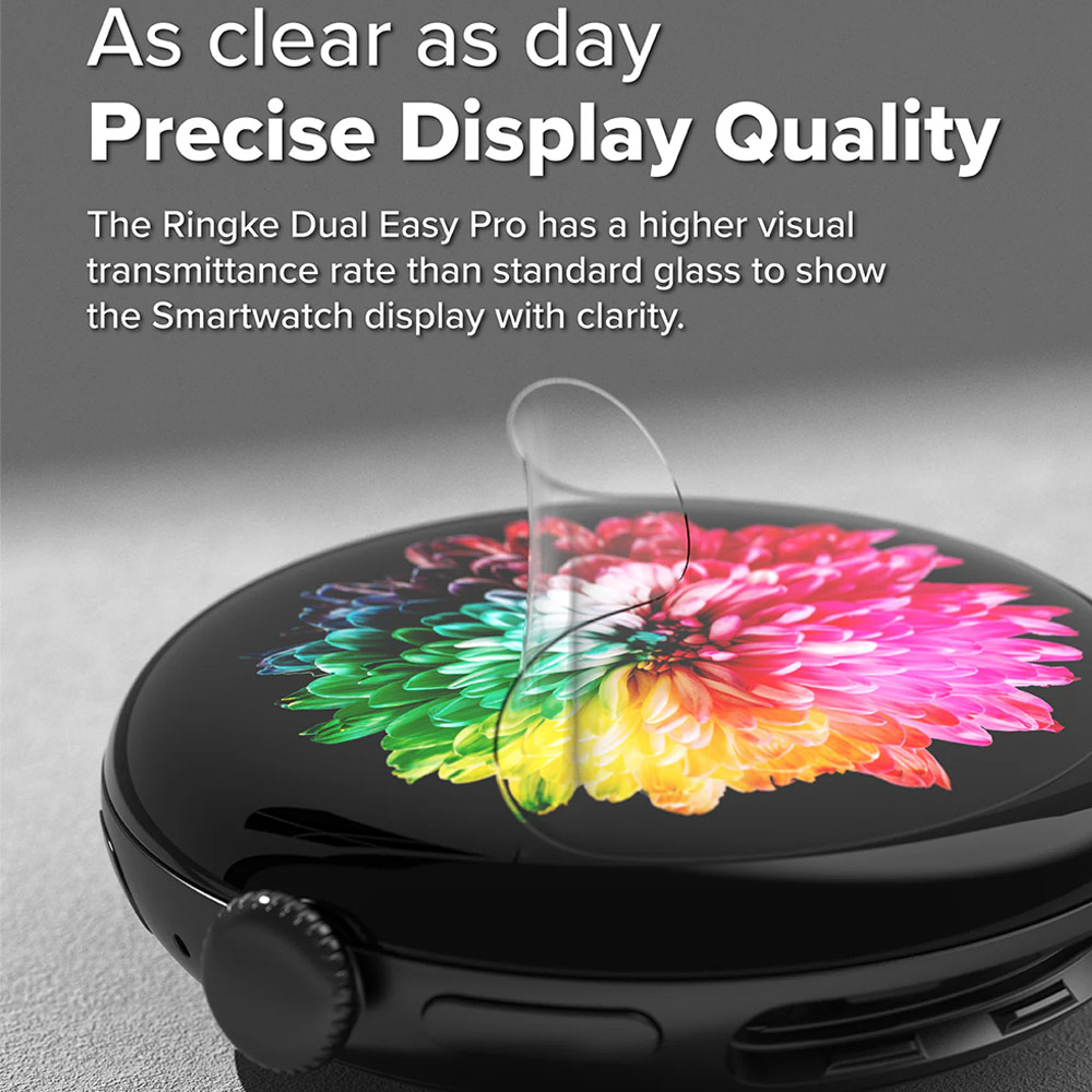 Picture of Google Pixel Watch 4 45mm Screen Protector | Ringke Screen Protector Dual Easy Film Pro High Quality EPU Self Healing Anti Finger Print Soft Screen Protector for Google Pixel Watch 4 45mm (Clear) 2pcs