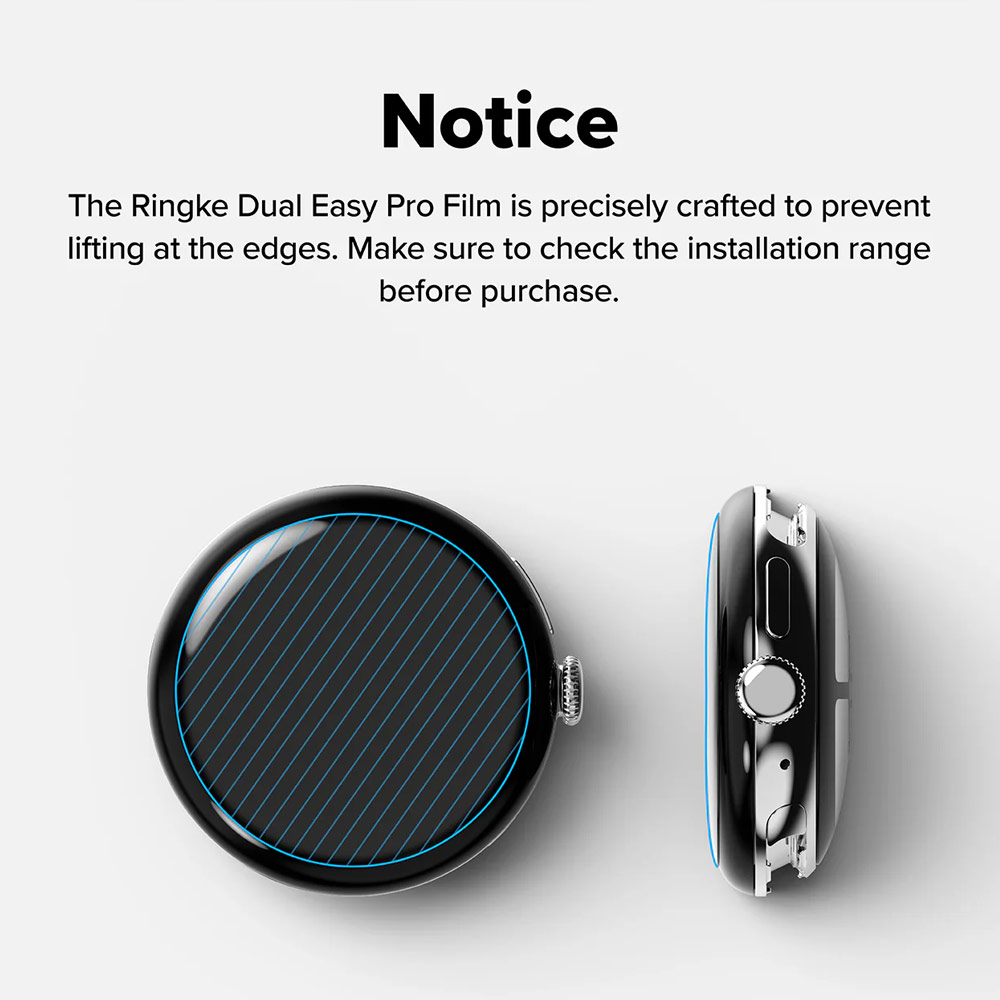 Picture of Google Pixel Watch 4 45mm Screen Protector | Ringke Screen Protector Dual Easy Film Pro High Quality EPU Self Healing Anti Finger Print Soft Screen Protector for Google Pixel Watch 4 45mm (Clear) 2pcs