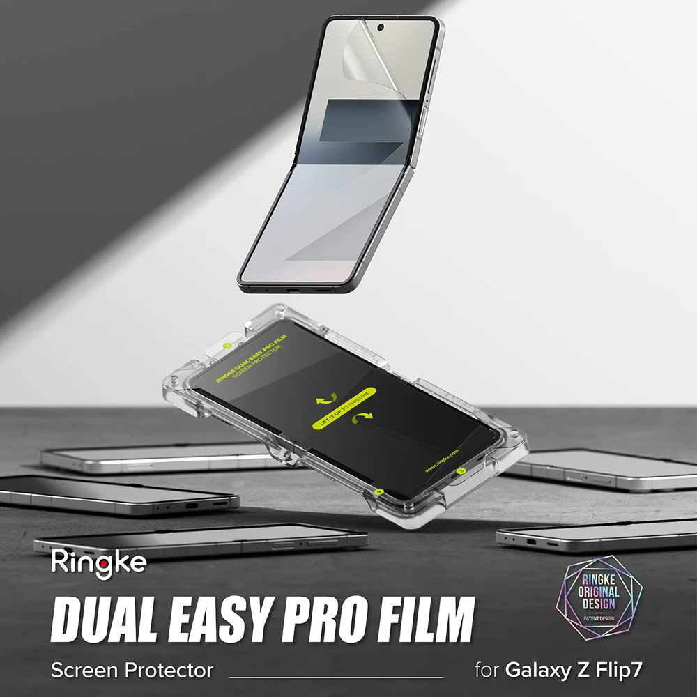 Picture of Samsung Galaxy Z Flip 7 Screen Protector | Ringke Screen Protector Dual Easy Film Interior Screen Protector for Samsung Galaxy Z Flip 7 (2pcs Pack)