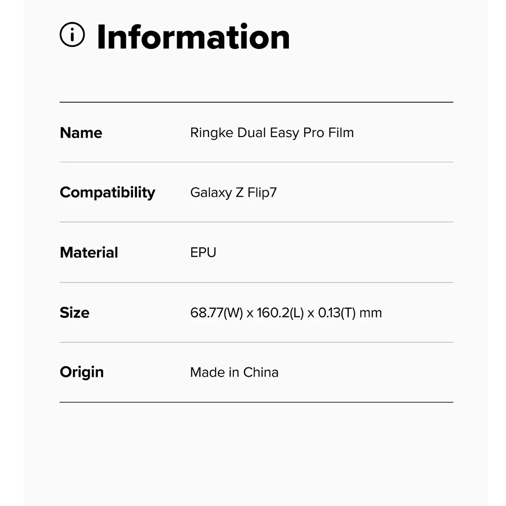 Picture of Samsung Galaxy Z Flip 7 Screen Protector | Ringke Screen Protector Dual Easy Film Interior Screen Protector for Samsung Galaxy Z Flip 7 (2pcs Pack)