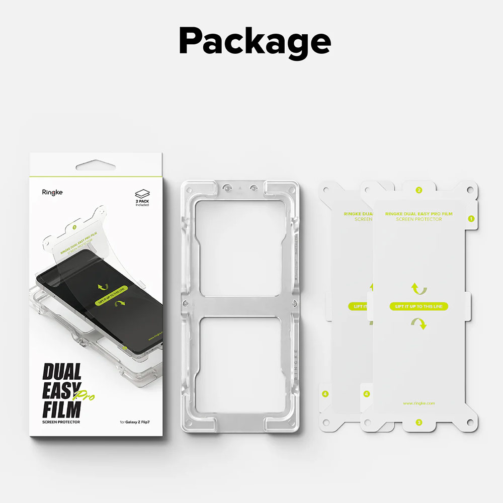 Picture of Samsung Galaxy Z Flip 7 Screen Protector | Ringke Screen Protector Dual Easy Film Interior Screen Protector for Samsung Galaxy Z Flip 7 (2pcs Pack)