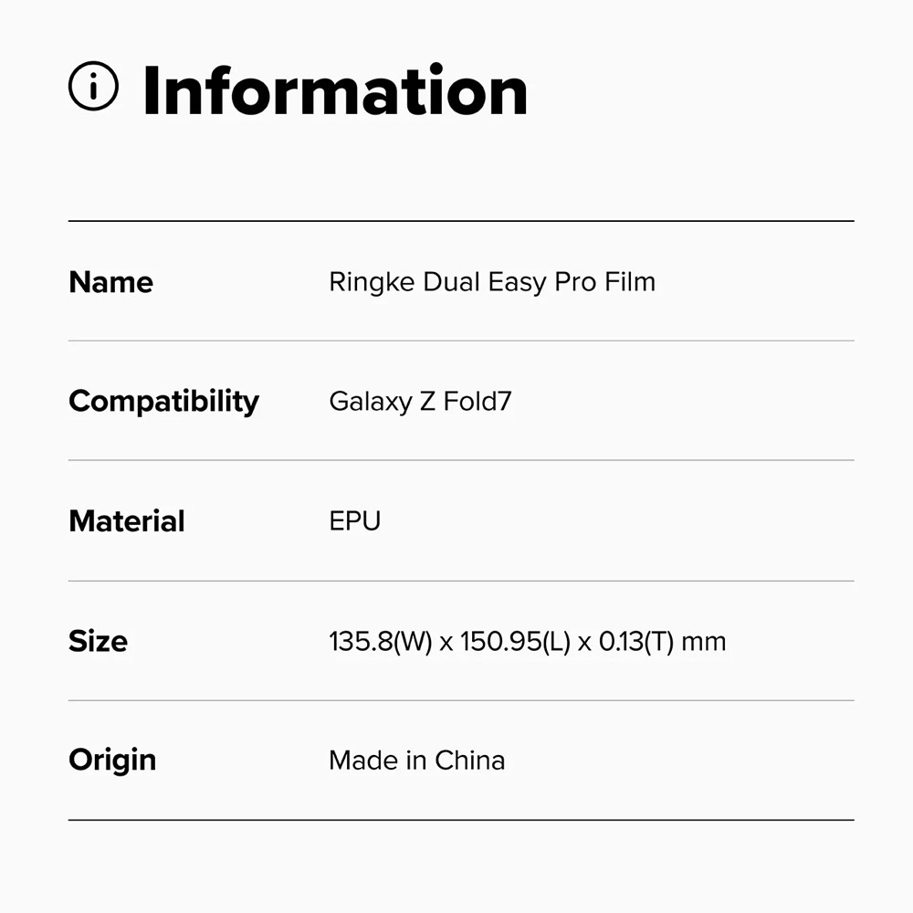 Picture of Samsung Galaxy Z Fold 7 Screen Protector | Ringke Screen Protector Dual Easy Film Interior Screen Protector for Samsung Galaxy Z Fold 7 (2pcs Pack)