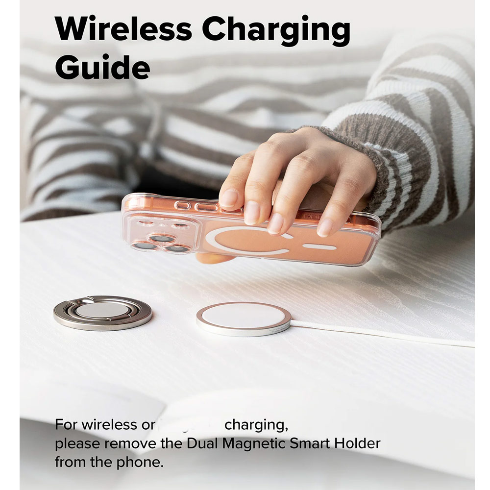 Picture of Ringke Dual Magnetic Smart Holder Phone Grip and Kickstand Stand Zinc Alloy (Satin Silver)