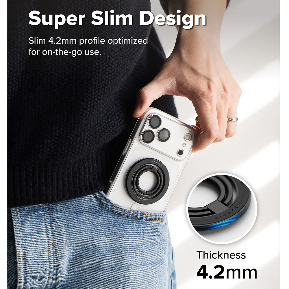 Picture of Ringke Dual Magnetic Smart Ring Phone Grip and Kickstand Stand Zinc Alloy (Black)